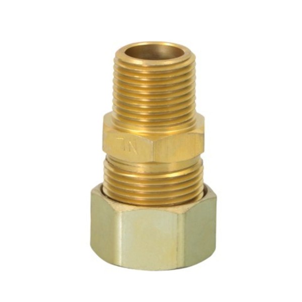 Everflow 7/8" O.D. COMP x 1/2" MIP Reducing Adapter Pipe Fitting, Lead Free Brass C68R-7812-NL